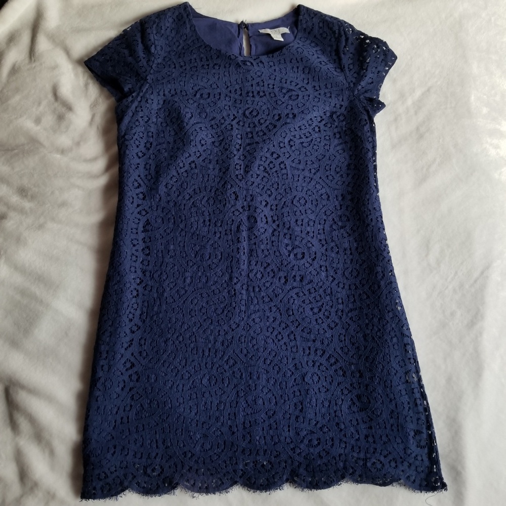 Navy Blue Lace Dress